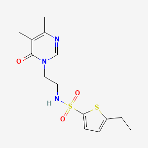 molecular formula C14H19N3O3S2 B3004898 N-(2-(4,5-dimethyl-6-oxopyrimidin-1(6H)-yl)ethyl)-5-ethylthiophene-2-sulfonamide CAS No. 1421584-54-4