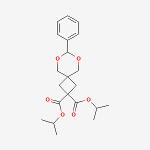 molecular formula C21H28O6 B3004913 Diisopropyl 7-phenyl-6,8-dioxaspiro[3.5]nonane-2,2-dicarboxylate CAS No. 1237542-07-2