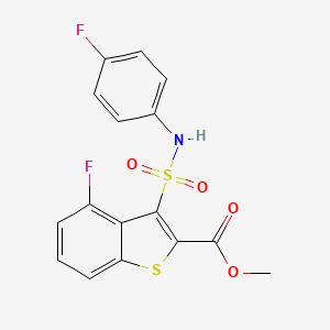 molecular formula C16H11F2NO4S2 B3004966 Methyl 4-fluoro-3-[(4-fluorophenyl)sulfamoyl]-1-benzothiophene-2-carboxylate CAS No. 932354-40-0
