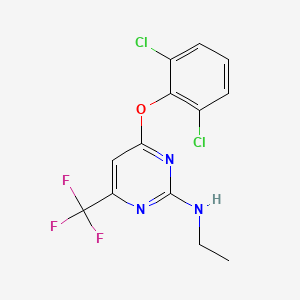 molecular formula C13H10Cl2F3N3O B3004982 4-(2,6-dichlorophenoxy)-N-ethyl-6-(trifluoromethyl)pyrimidin-2-amine CAS No. 339011-01-7