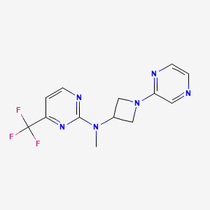 molecular formula C13H13F3N6 B3004984 N-Methyl-N-(1-pyrazin-2-ylazetidin-3-yl)-4-(trifluoromethyl)pyrimidin-2-amine CAS No. 2415620-51-6