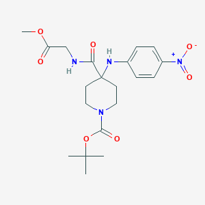 molecular formula C20H28N4O7 B3004998 N-Methoxycarbonylmethyl 1-BOC-4-(4-nitrophenylamino)piperidine-4-carboxamide CAS No. 2140326-22-1