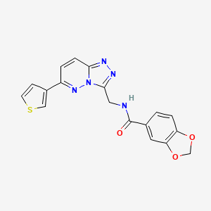 molecular formula C18H13N5O3S B3005033 N-((6-(thiophen-3-yl)-[1,2,4]triazolo[4,3-b]pyridazin-3-yl)methyl)benzo[d][1,3]dioxole-5-carboxamide CAS No. 1903718-39-7