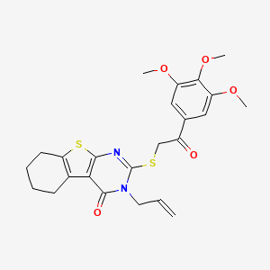 2-[2-Oxo-2-(3,4,5-trimethoxyphenyl)ethyl]sulfanyl-3-prop-2-enyl-5,6,7,8-tetrahydro-[1]benzothiolo[2,3-d]pyrimidin-4-one