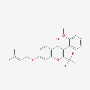 3-(2-methoxyphenyl)-7-((3-methylbut-2-en-1-yl)oxy)-2-(trifluoromethyl)-4H-chromen-4-one