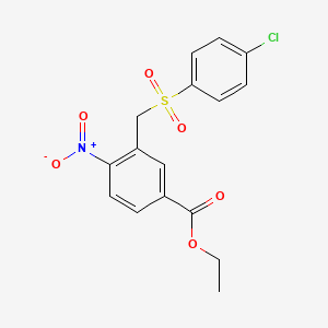 Ethyl 3-{[(4-chlorophenyl)sulfonyl]methyl}-4-nitrobenzenecarboxylate