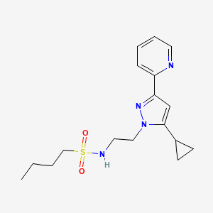 N-(2-(5-cyclopropyl-3-(pyridin-2-yl)-1H-pyrazol-1-yl)ethyl)butane-1-sulfonamide