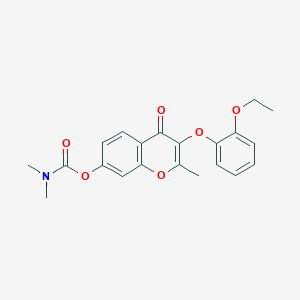 molecular formula C21H21NO6 B3005070 3-(2-ethoxyphenoxy)-2-methyl-4-oxo-4H-chromen-7-yl dimethylcarbamate CAS No. 637750-75-5