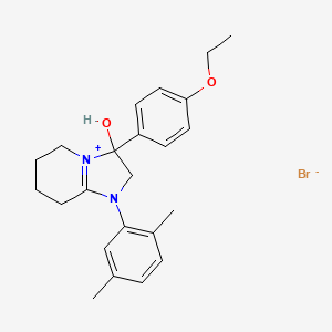 1-(2,5-Dimethylphenyl)-3-(4-ethoxyphenyl)-3-hydroxy-2,3,5,6,7,8-hexahydroimidazo[1,2-a]pyridin-1-ium bromide