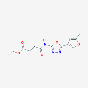 Ethyl 4-((5-(2,5-dimethylfuran-3-yl)-1,3,4-oxadiazol-2-yl)amino)-4-oxobutanoate