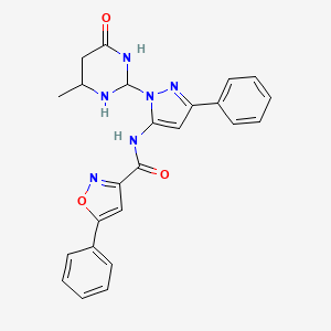 N-[2-(4-methyl-6-oxo-1,3-diazinan-2-yl)-5-phenylpyrazol-3-yl]-5-phenyl-1,2-oxazole-3-carboxamide