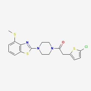 molecular formula C18H18ClN3OS3 B3005079 2-(5-Chlorothiophen-2-yl)-1-(4-(4-(methylthio)benzo[d]thiazol-2-yl)piperazin-1-yl)ethanone CAS No. 921869-80-9