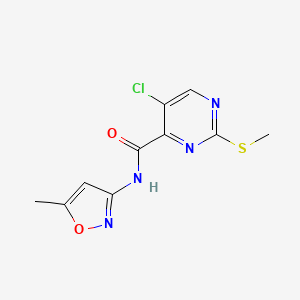 molecular formula C10H9ClN4O2S B3005083 5-chloro-N-(5-methyl-1,2-oxazol-3-yl)-2-methylsulfanylpyrimidine-4-carboxamide CAS No. 898646-97-4