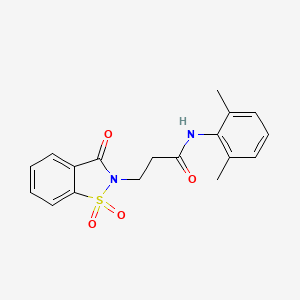 molecular formula C18H18N2O4S B3005097 N-(2,6-dimethylphenyl)-3-(1,1,3-trioxo-1,2-benzothiazol-2-yl)propanamide CAS No. 899757-44-9