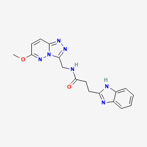 molecular formula C17H17N7O2 B3005127 3-(1H-benzo[d]imidazol-2-yl)-N-((6-methoxy-[1,2,4]triazolo[4,3-b]pyridazin-3-yl)methyl)propanamide CAS No. 2034550-50-8