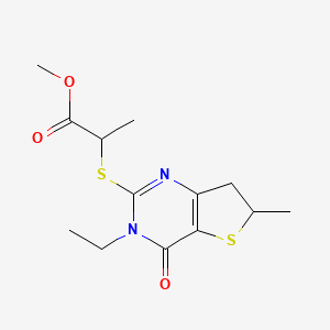 Methyl 2-[(3-ethyl-6-methyl-4-oxo-6,7-dihydrothieno[3,2-d]pyrimidin-2-yl)sulfanyl]propanoate