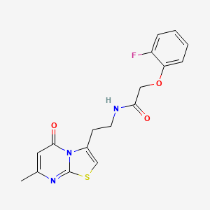 molecular formula C17H16FN3O3S B3005186 2-(2-fluorophenoxy)-N-(2-(7-methyl-5-oxo-5H-thiazolo[3,2-a]pyrimidin-3-yl)ethyl)acetamide CAS No. 1286698-24-5