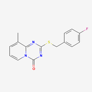 2-[(4-Fluorophenyl)methylsulfanyl]-9-methylpyrido[1,2-a][1,3,5]triazin-4-one