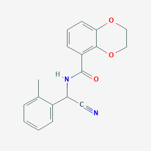 molecular formula C18H16N2O3 B3005201 N-[cyano(2-methylphenyl)methyl]-2,3-dihydro-1,4-benzodioxine-5-carboxamide CAS No. 1376239-71-2