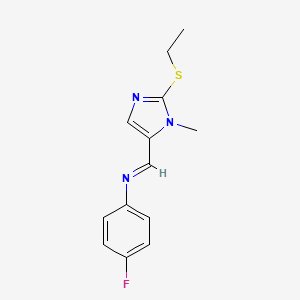 N-{[2-(ethylsulfanyl)-1-methyl-1H-imidazol-5-yl]methylene}-4-fluoroaniline