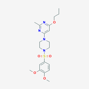4-(4-((3,4-Dimethoxyphenyl)sulfonyl)piperazin-1-yl)-2-methyl-6-propoxypyrimidine