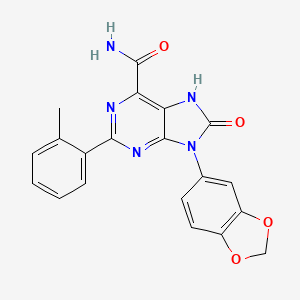 9-(1,3-benzodioxol-5-yl)-2-(2-methylphenyl)-8-oxo-7H-purine-6-carboxamide