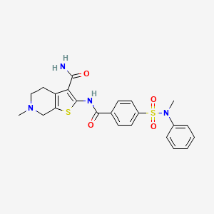 molecular formula C23H24N4O4S2 B3005210 6-methyl-2-(4-(N-methyl-N-phenylsulfamoyl)benzamido)-4,5,6,7-tetrahydrothieno[2,3-c]pyridine-3-carboxamide CAS No. 449767-11-7