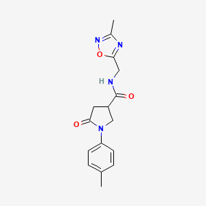 molecular formula C16H18N4O3 B3005213 N-[(3-methyl-1,2,4-oxadiazol-5-yl)methyl]-1-(4-methylphenyl)-5-oxopyrrolidine-3-carboxamide CAS No. 1234942-11-0