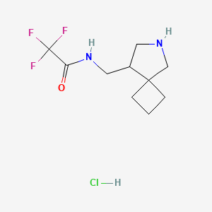 molecular formula C10H16ClF3N2O B3005222 N-(6-Azaspiro[3.4]octan-8-ylmethyl)-2,2,2-trifluoroacetamide;hydrochloride CAS No. 2361634-80-0