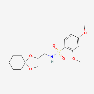 molecular formula C17H25NO6S B3005227 N-(1,4-dioxaspiro[4.5]decan-2-ylmethyl)-2,4-dimethoxybenzenesulfonamide CAS No. 941914-59-6