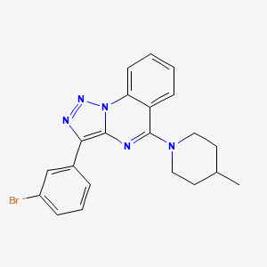 molecular formula C21H20BrN5 B3005231 3-(3-Bromophenyl)-5-(4-methylpiperidin-1-yl)[1,2,3]triazolo[1,5-a]quinazoline CAS No. 866867-03-0
