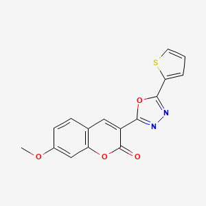 molecular formula C16H10N2O4S B3005232 7-methoxy-3-(5-(thiophen-2-yl)-1,3,4-oxadiazol-2-yl)-2H-chromen-2-one CAS No. 2319876-78-1