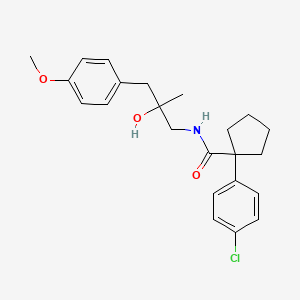 molecular formula C23H28ClNO3 B3005235 1-(4-chlorophenyl)-N-[2-hydroxy-3-(4-methoxyphenyl)-2-methylpropyl]cyclopentane-1-carboxamide CAS No. 1396884-53-9