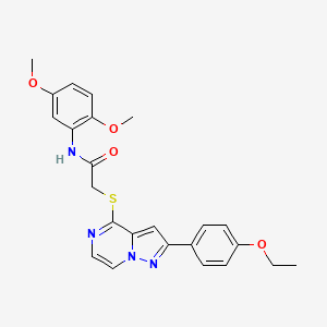 molecular formula C24H24N4O4S B3005250 N-(2,5-Dimethoxyphenyl)-2-{[2-(4-ethoxyphenyl)pyrazolo[1,5-A]pyrazin-4-YL]sulfanyl}acetamide CAS No. 1794939-39-1
