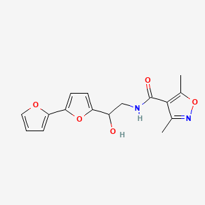 molecular formula C16H16N2O5 B3005256 N-(2-{[2,2'-bifuran]-5-yl}-2-hydroxyethyl)-3,5-dimethyl-1,2-oxazole-4-carboxamide CAS No. 2320583-13-7