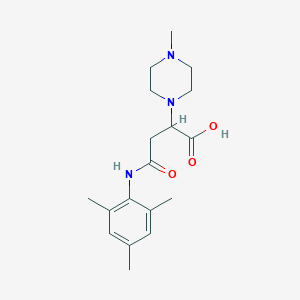molecular formula C18H27N3O3 B3005267 4-(Mesitylamino)-2-(4-methylpiperazin-1-yl)-4-oxobutanoic acid CAS No. 900011-94-1