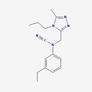 molecular formula C16H21N5 B3005271 N-cyano-3-ethyl-N-[(5-methyl-4-propyl-4H-1,2,4-triazol-3-yl)methyl]aniline CAS No. 2094694-24-1