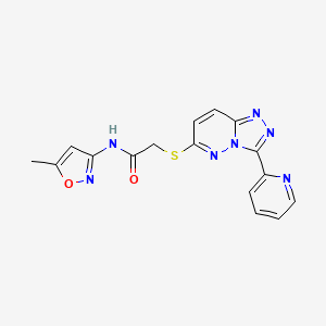 molecular formula C16H13N7O2S B3005272 N-(5-methyl-1,2-oxazol-3-yl)-2-{[3-(pyridin-2-yl)-[1,2,4]triazolo[4,3-b]pyridazin-6-yl]sulfanyl}acetamide CAS No. 868967-91-3