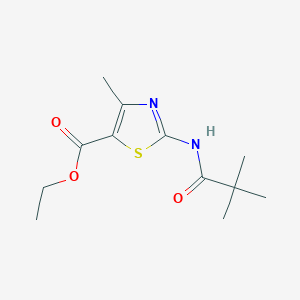 molecular formula C12H18N2O3S B3005275 Ethyl 2-(2,2-dimethylpropanoylamino)-4-methyl-1,3-thiazole-5-carboxylate CAS No. 313551-46-1
