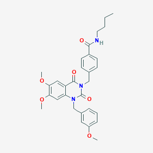 molecular formula C30H33N3O6 B3005276 N-butyl-4-((6,7-dimethoxy-1-(3-methoxybenzyl)-2,4-dioxo-1,2-dihydroquinazolin-3(4H)-yl)methyl)benzamide CAS No. 1184978-74-2