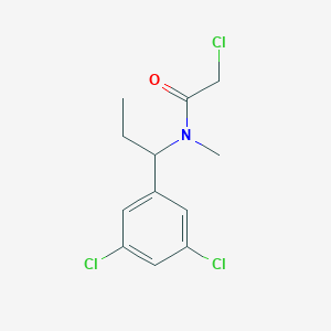 molecular formula C12H14Cl3NO B3005278 2-Chloro-N-[1-(3,5-dichlorophenyl)propyl]-N-methylacetamide CAS No. 2411243-18-8