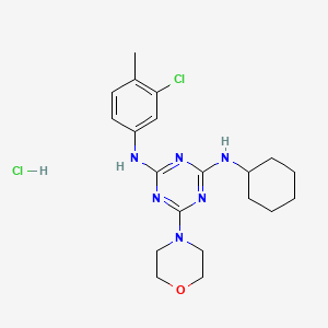 B3005297 N2-(3-chloro-4-methylphenyl)-N4-cyclohexyl-6-morpholino-1,3,5-triazine-2,4-diamine hydrochloride CAS No. 1179487-70-7