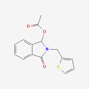 molecular formula C15H13NO3S B3005305 3-oxo-2-(2-thienylmethyl)-2,3-dihydro-1H-isoindol-1-yl acetate CAS No. 866008-21-1
