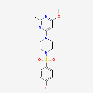 4-(4-((4-Fluorophenyl)sulfonyl)piperazin-1-yl)-6-methoxy-2-methylpyrimidine