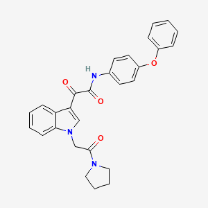 2-oxo-2-(1-(2-oxo-2-(pyrrolidin-1-yl)ethyl)-1H-indol-3-yl)-N-(4-phenoxyphenyl)acetamide