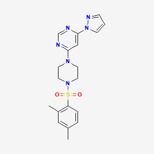 4-(4-((2,4-dimethylphenyl)sulfonyl)piperazin-1-yl)-6-(1H-pyrazol-1-yl)pyrimidine