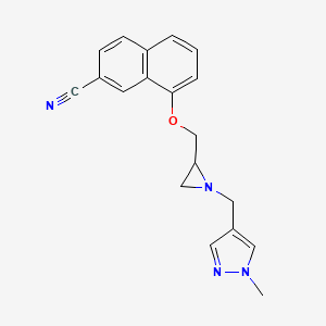 8-[[1-[(1-Methylpyrazol-4-yl)methyl]aziridin-2-yl]methoxy]naphthalene-2-carbonitrile