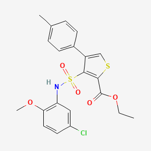 molecular formula C21H20ClNO5S2 B3005357 Ethyl 3-[(5-chloro-2-methoxyphenyl)sulfamoyl]-4-(4-methylphenyl)thiophene-2-carboxylate CAS No. 946384-84-5