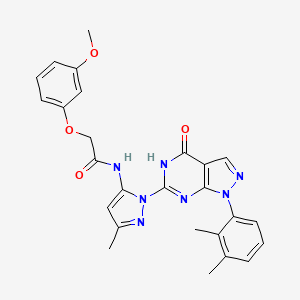 molecular formula C26H25N7O4 B3005360 N-(1-(1-(2,3-dimethylphenyl)-4-oxo-4,5-dihydro-1H-pyrazolo[3,4-d]pyrimidin-6-yl)-3-methyl-1H-pyrazol-5-yl)-2-(3-methoxyphenoxy)acetamide CAS No. 1172867-79-6