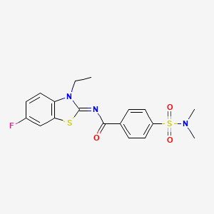 molecular formula C18H18FN3O3S2 B3005369 4-(dimethylsulfamoyl)-N-(3-ethyl-6-fluoro-1,3-benzothiazol-2-ylidene)benzamide CAS No. 850910-19-9